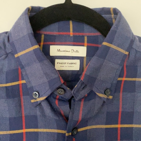 Massimo Dutti Cotton Plaid Button Down - Picture 2 of 5
